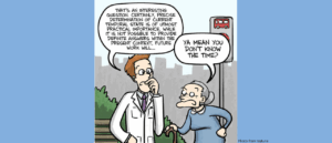 Scientist talks to old lady